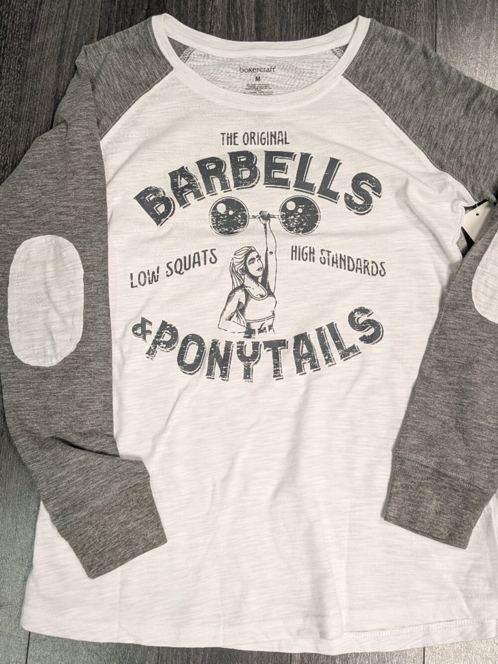 Barbells And Ponytails L/S "Strong Woman" T-Shirt Sz M NEW